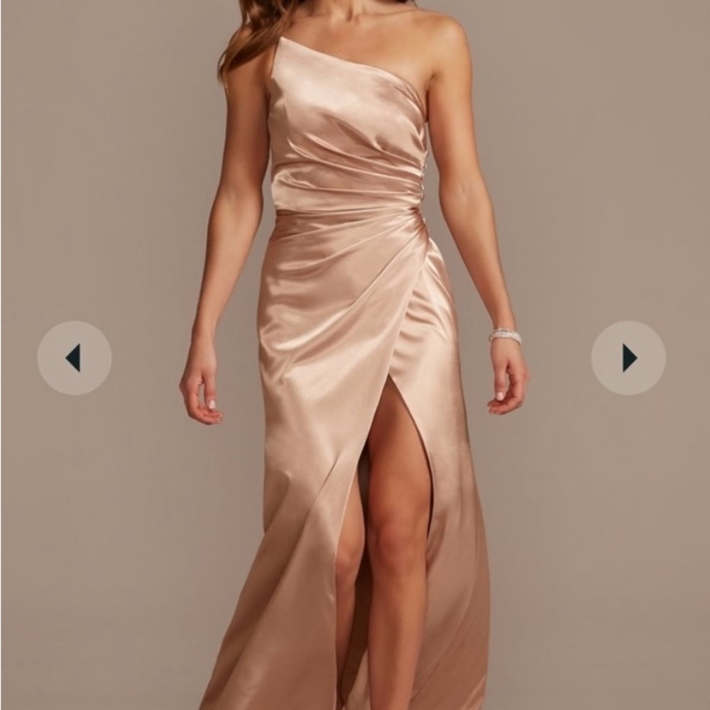 Charmeuse one-shoulder bridesmaid dress